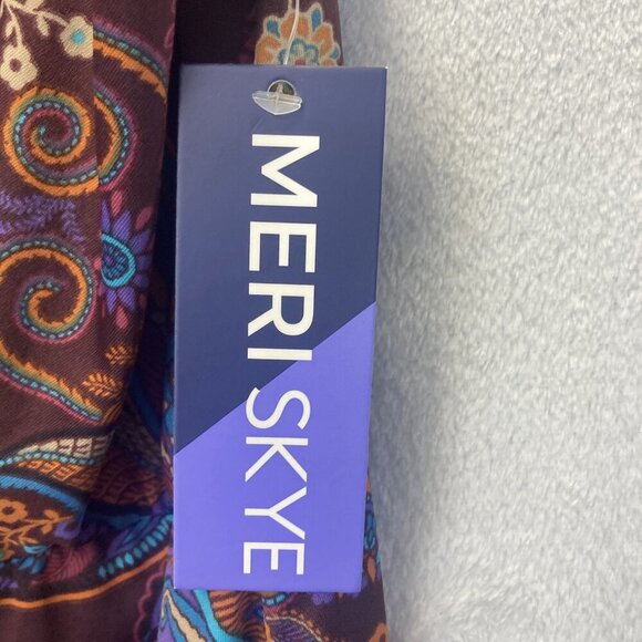 NWT Meri Skye Floral Maxi Dress Womens 4X Purple Paisley Sleeveless Stretch Boho - Picture 5 of 15